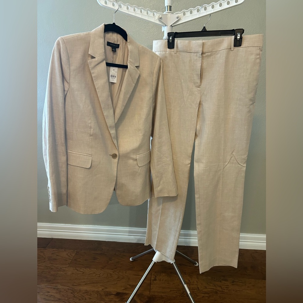 Ann Taylor Beige Blazer and Trousers Set
